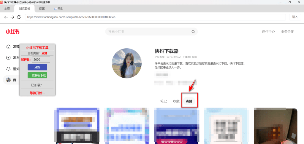 小红书笔记批量去水印下载教程